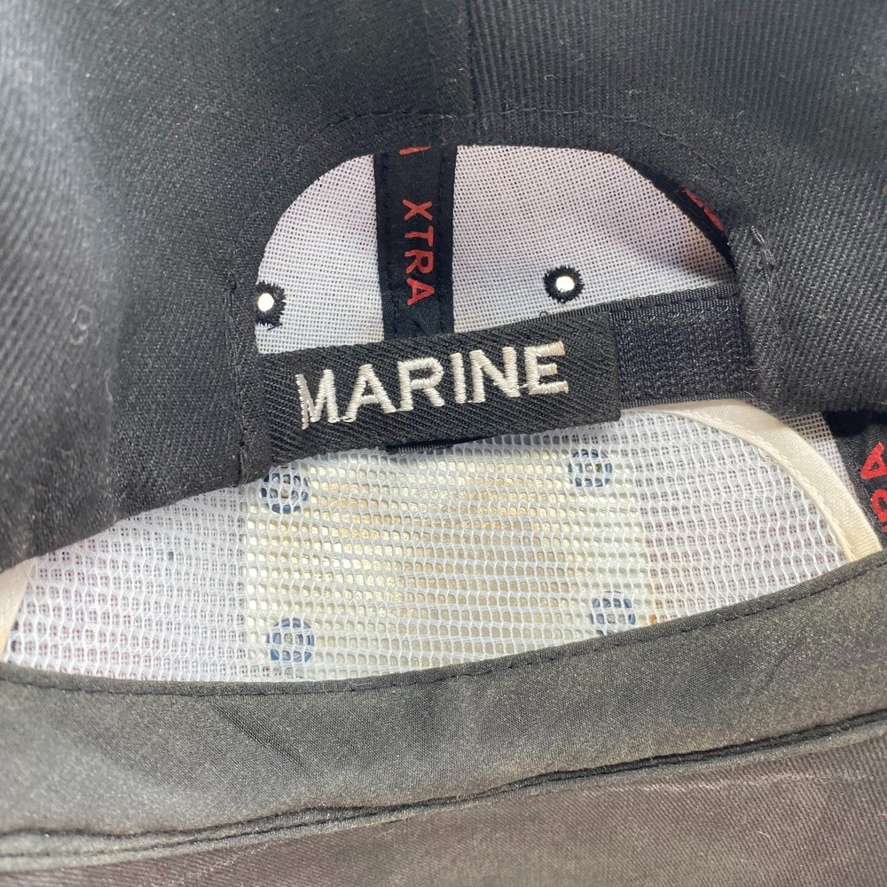 Marine Corps Metal Patch Seal Logo Baseball Cap XTRA Black Hat Adjustable - Picture 7 of 7